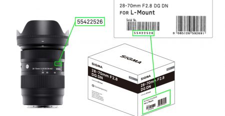 Pozicija serijskog broja SIGMA 28-70mm F2.8 DG DN Contemporary